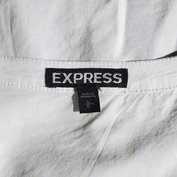 Express Long Sleeves Ruffle Blouse Size L White - Picture 4 of 7